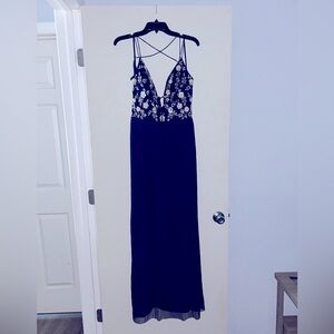 Adrianna Papell Navy Blue Evening Gown